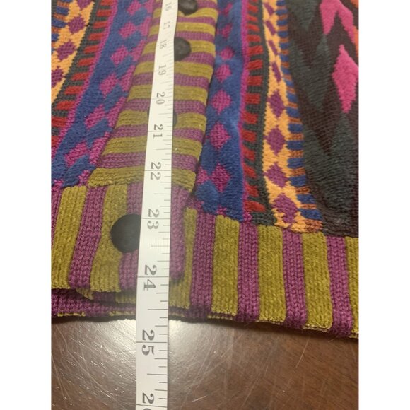 Vtg 80s Maggie White XL Tapestry Patchwork Wool Cotton Knit Vest Winter - Picture 6 of 8